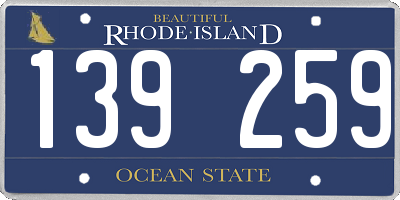 RI license plate 139259