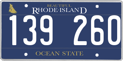 RI license plate 139260
