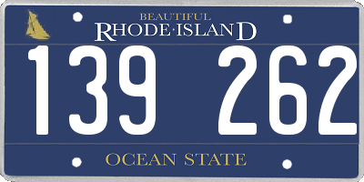 RI license plate 139262