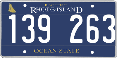 RI license plate 139263