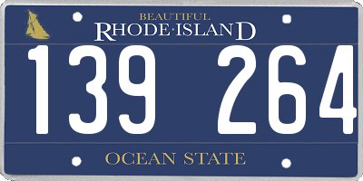 RI license plate 139264
