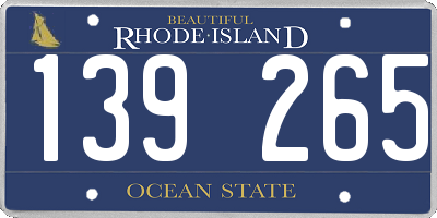 RI license plate 139265