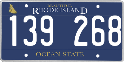 RI license plate 139268
