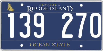 RI license plate 139270