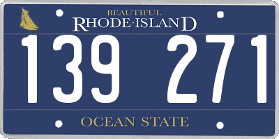 RI license plate 139271