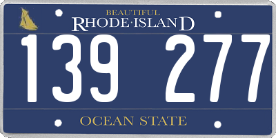 RI license plate 139277