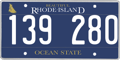 RI license plate 139280