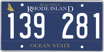 RI license plate 139281