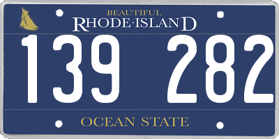 RI license plate 139282