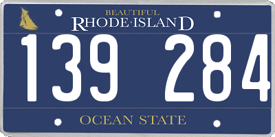 RI license plate 139284