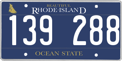 RI license plate 139288