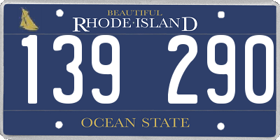 RI license plate 139290