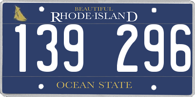 RI license plate 139296