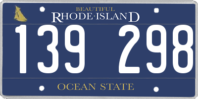 RI license plate 139298