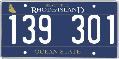 RI license plate 139301