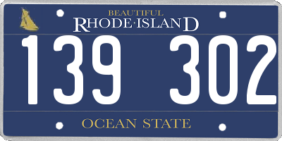RI license plate 139302