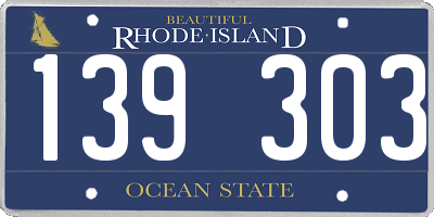 RI license plate 139303