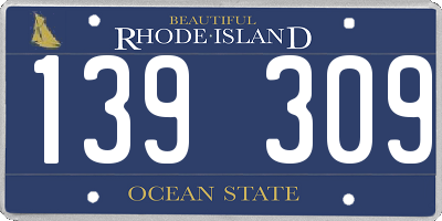 RI license plate 139309
