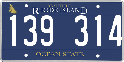 RI license plate 139314