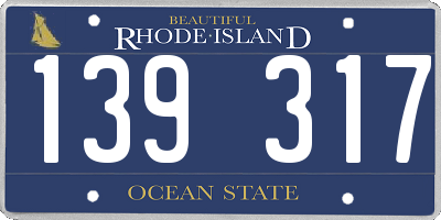 RI license plate 139317