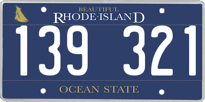 RI license plate 139321