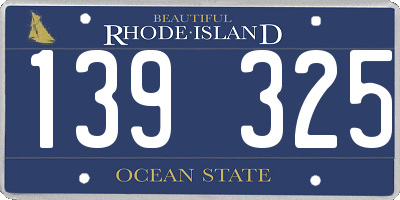 RI license plate 139325