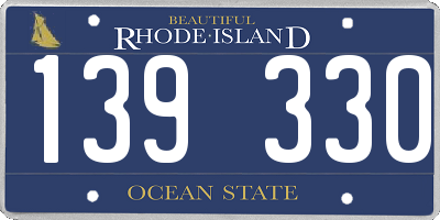 RI license plate 139330