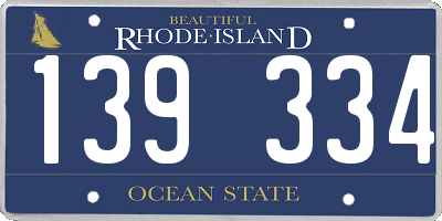 RI license plate 139334