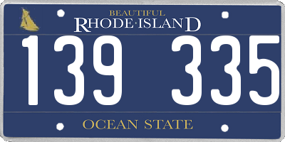 RI license plate 139335