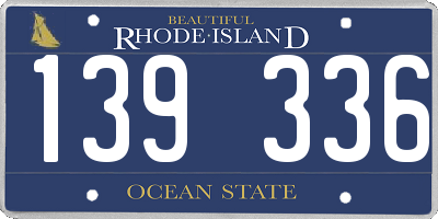 RI license plate 139336