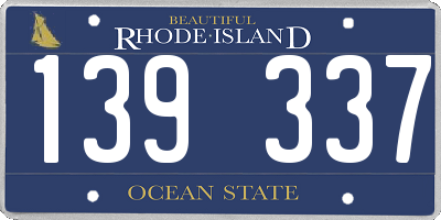 RI license plate 139337