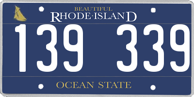 RI license plate 139339