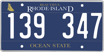 RI license plate 139347