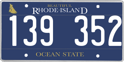 RI license plate 139352