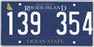RI license plate 139354