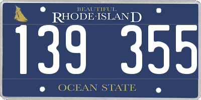 RI license plate 139355