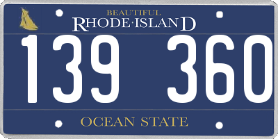 RI license plate 139360