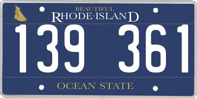RI license plate 139361