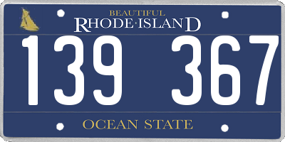 RI license plate 139367