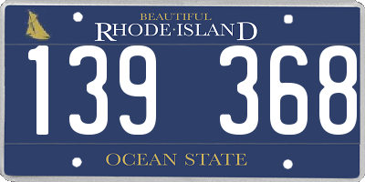 RI license plate 139368
