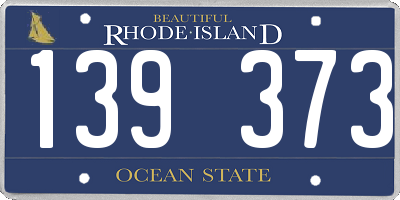 RI license plate 139373