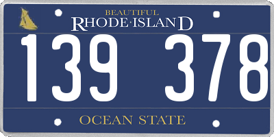 RI license plate 139378