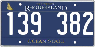 RI license plate 139382