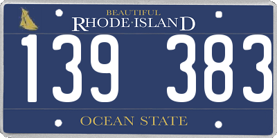 RI license plate 139383