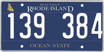 RI license plate 139384