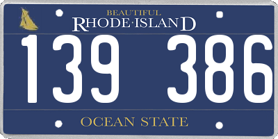 RI license plate 139386