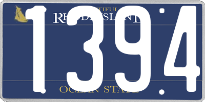 RI license plate 1394
