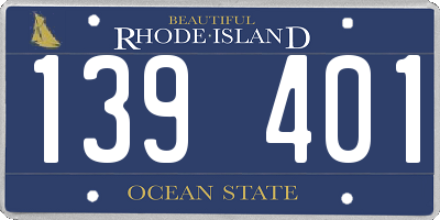 RI license plate 139401