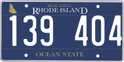 RI license plate 139404