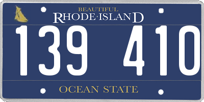 RI license plate 139410